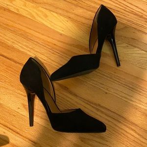 Black Suede Pointed Toe Heels